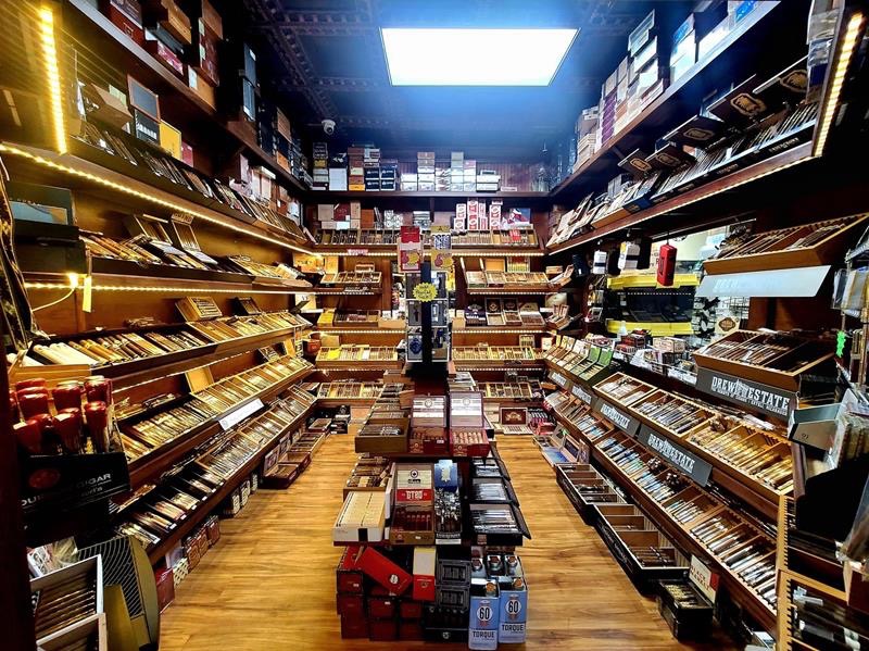 Walk-in humidor at Discount Smokes Louisville KY
